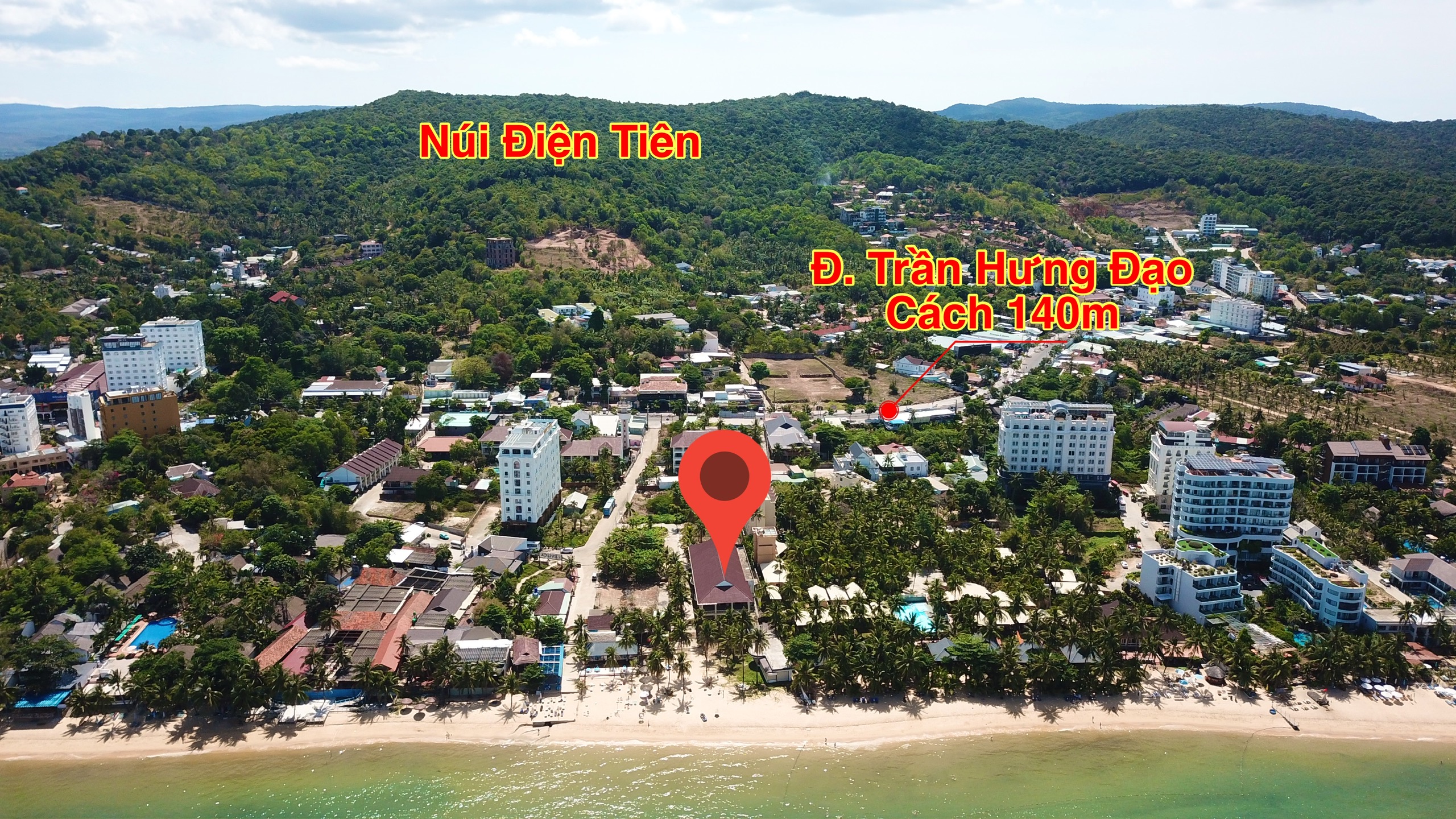 Hướng từ biển vào
