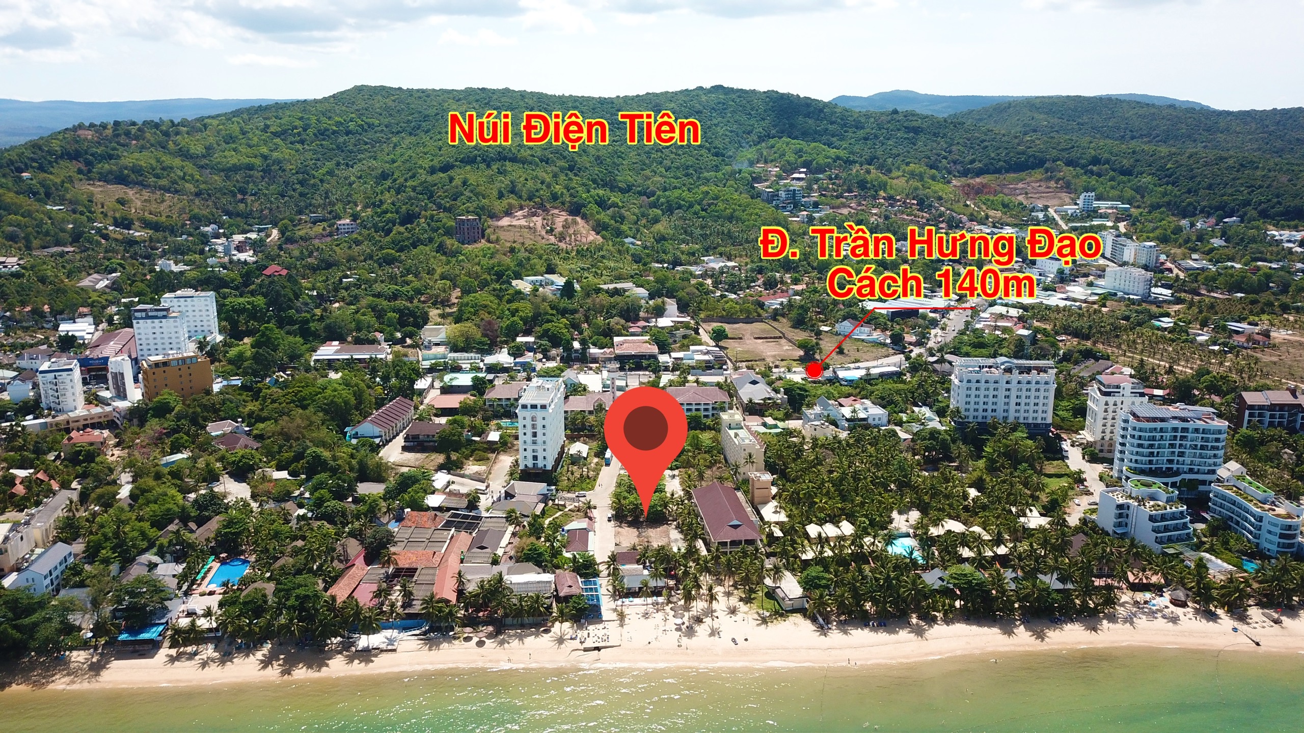 Hướng từ biển vào
